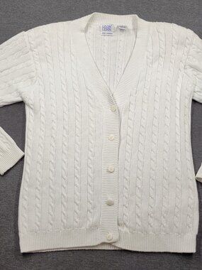 Womens sweater, Leon Levin, size medium, white, good condition
